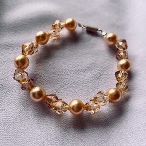 Pearl and Crystal Floating Bracelet
