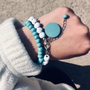 Turquoise Wooden Bracelet Set - Image 3