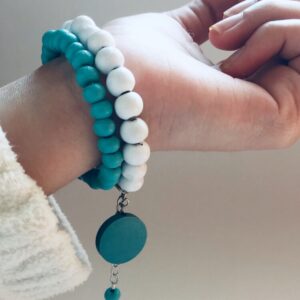 Alternative view of Turquoise Wooden Bracelet Set