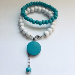 Turquoise Wooden Bracelet Set
